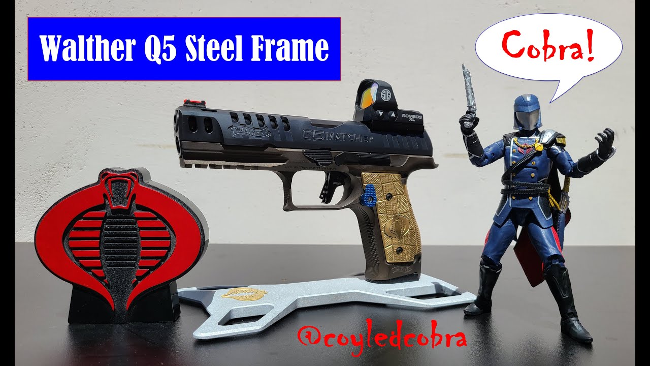 Walther Q5 Match SF Steel Frame Custom Project - Coyled Cobra Variant Midnight Bronze Cerakote