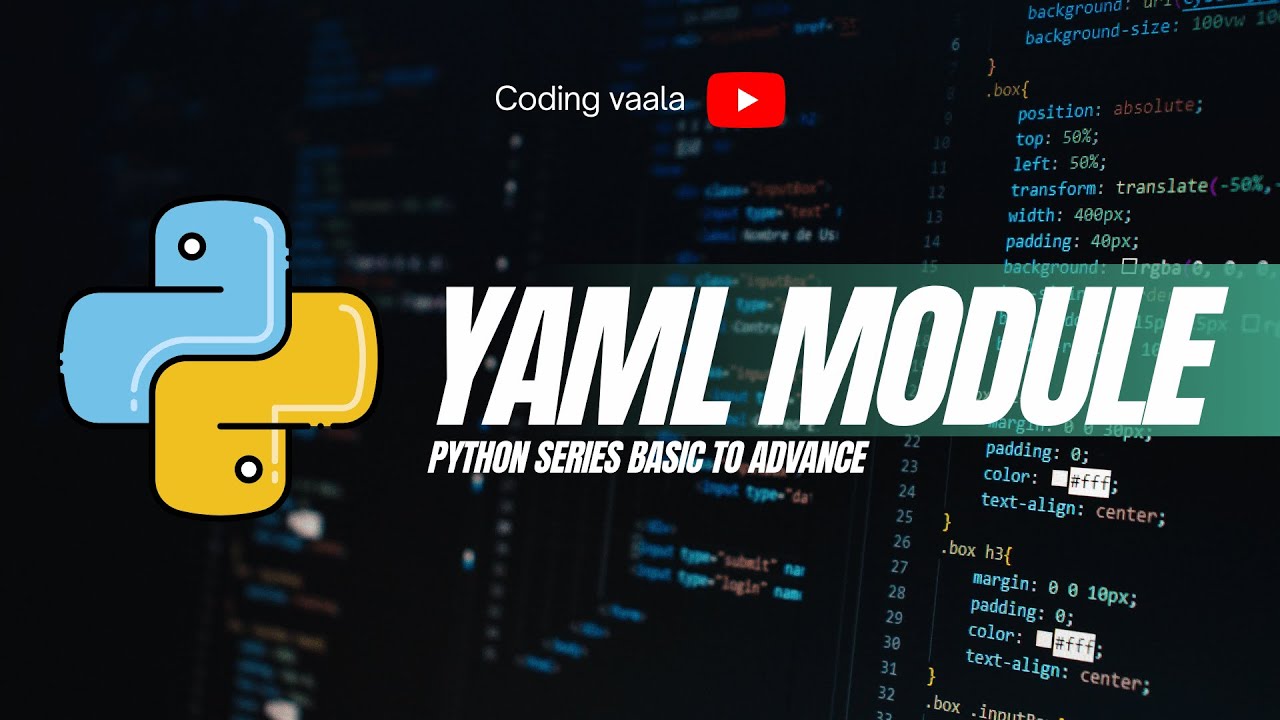 Python Tutorial #36 YAML module - YouTube