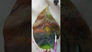 leaf art work painting 🎨 @sagarreallifevlogs_9 #shortfeed #art #leafpainting #leafwork #viral