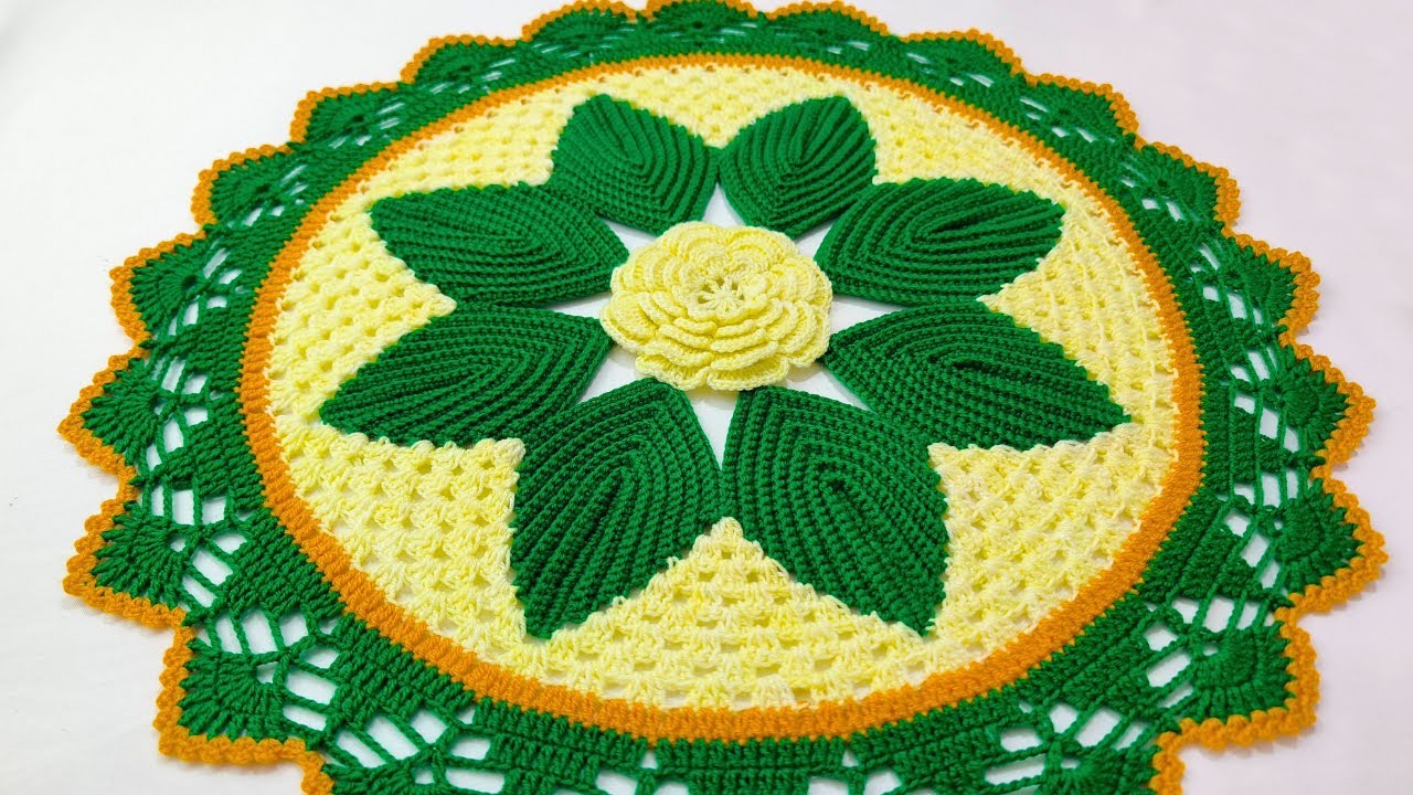 🌸 ELEGANT 🌸 Crochet Doily Design | UNIQUE Flower & Leaf Crochet Pattern #373 🌿