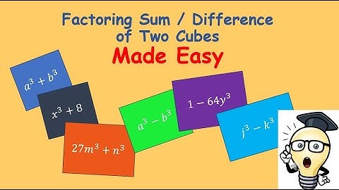 Factoring Sum / Difference of Two Cubes