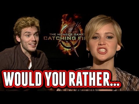 catching-fire-cast-plays-would-you-rather---jennifer-lawrence,-josh-hutcherson,-sam-claflin