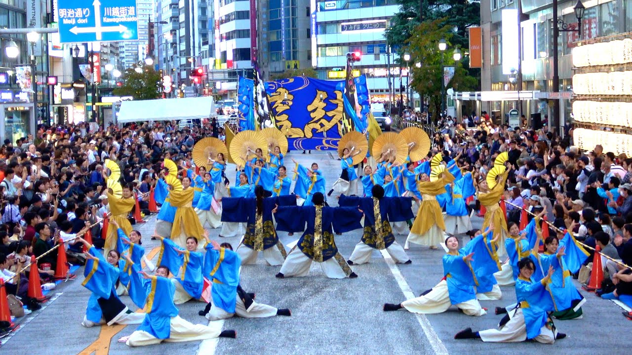 【4K】立教大学よさこい連 百合文殊｜藍緒（第25回 東京よさこい 前夜祭/アゼリア通り会場）