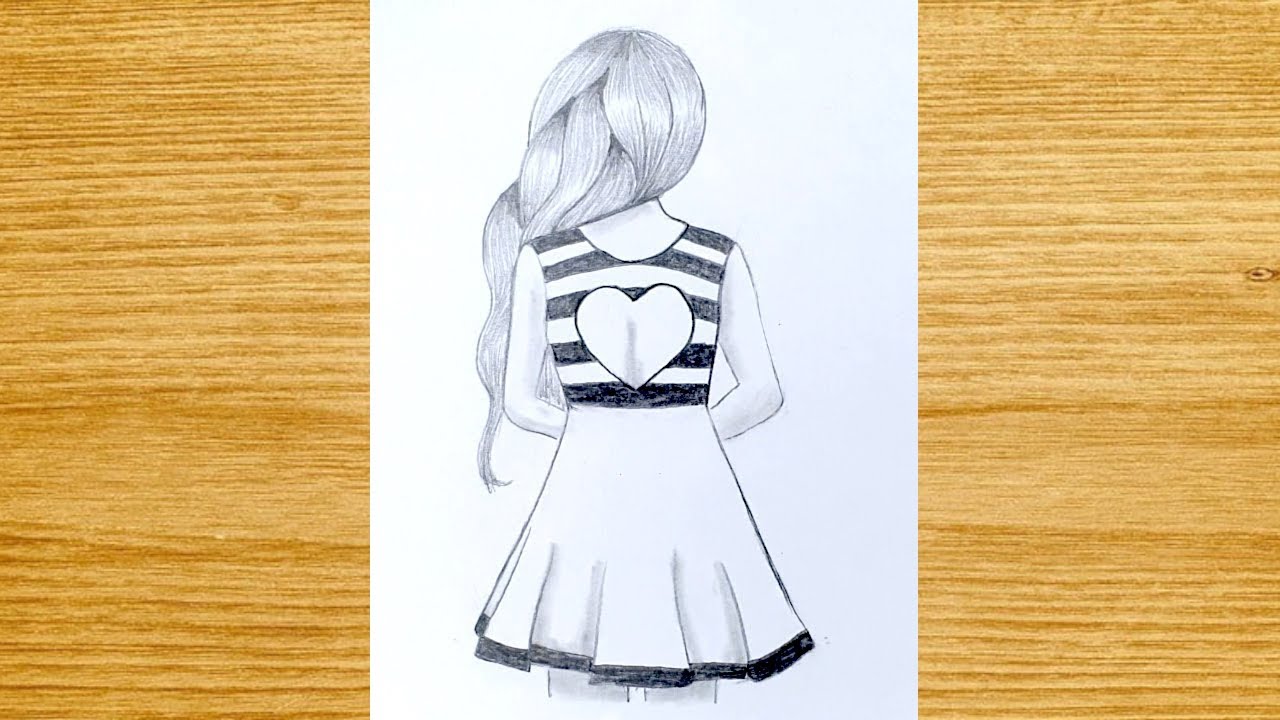 How to Draw a Cute Girl with a Love Heart for BEGINNERS - Happy ...