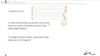 Grade 3 Multiplication 4 times 8 solved