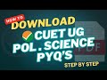 Download CUET UG Political Science PYQs 2024–2022 │ Official NTA Site