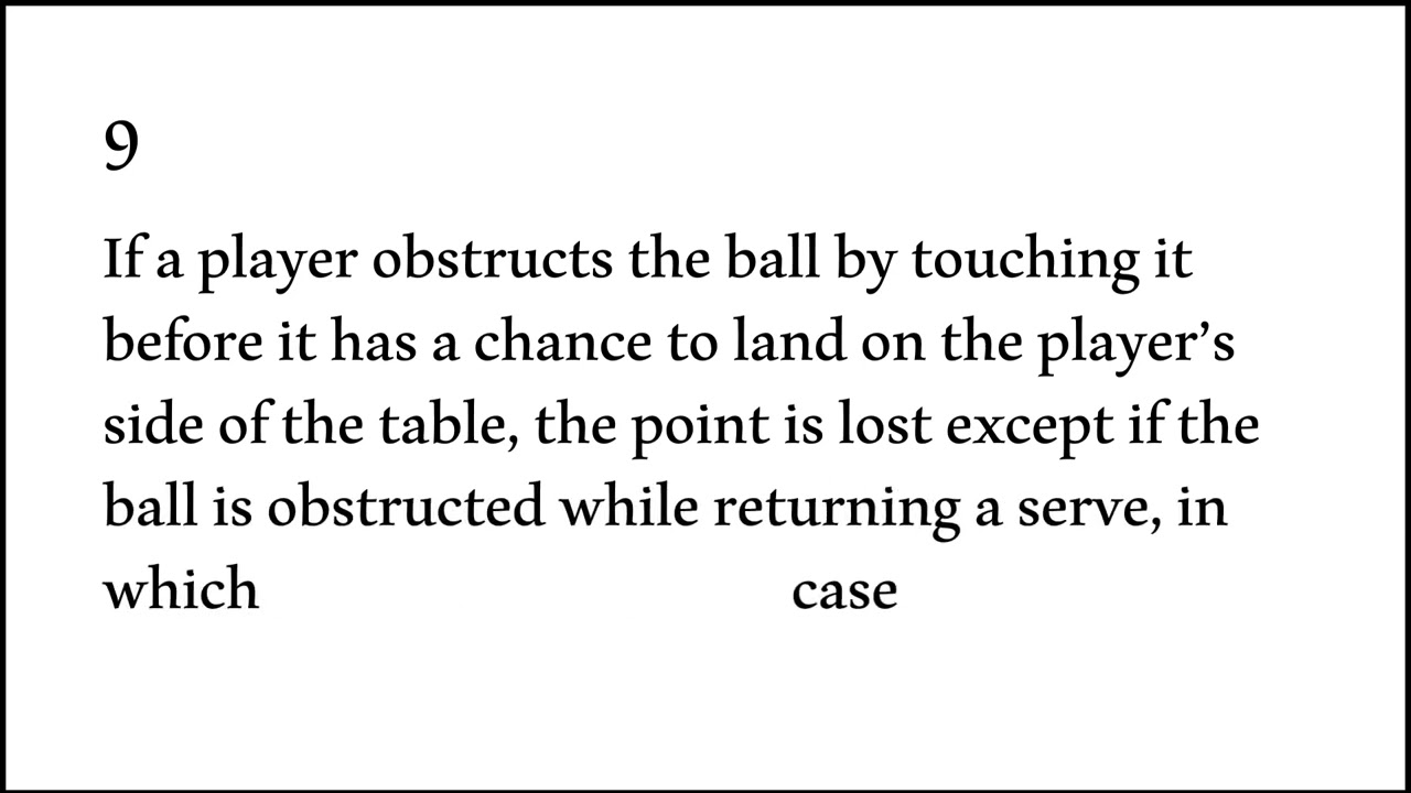 The Latest Rules of Table Tennis