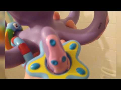 Review Nuby Floating Purple Octopus with 3 Hoopla Rings Interactive Bath Toy
