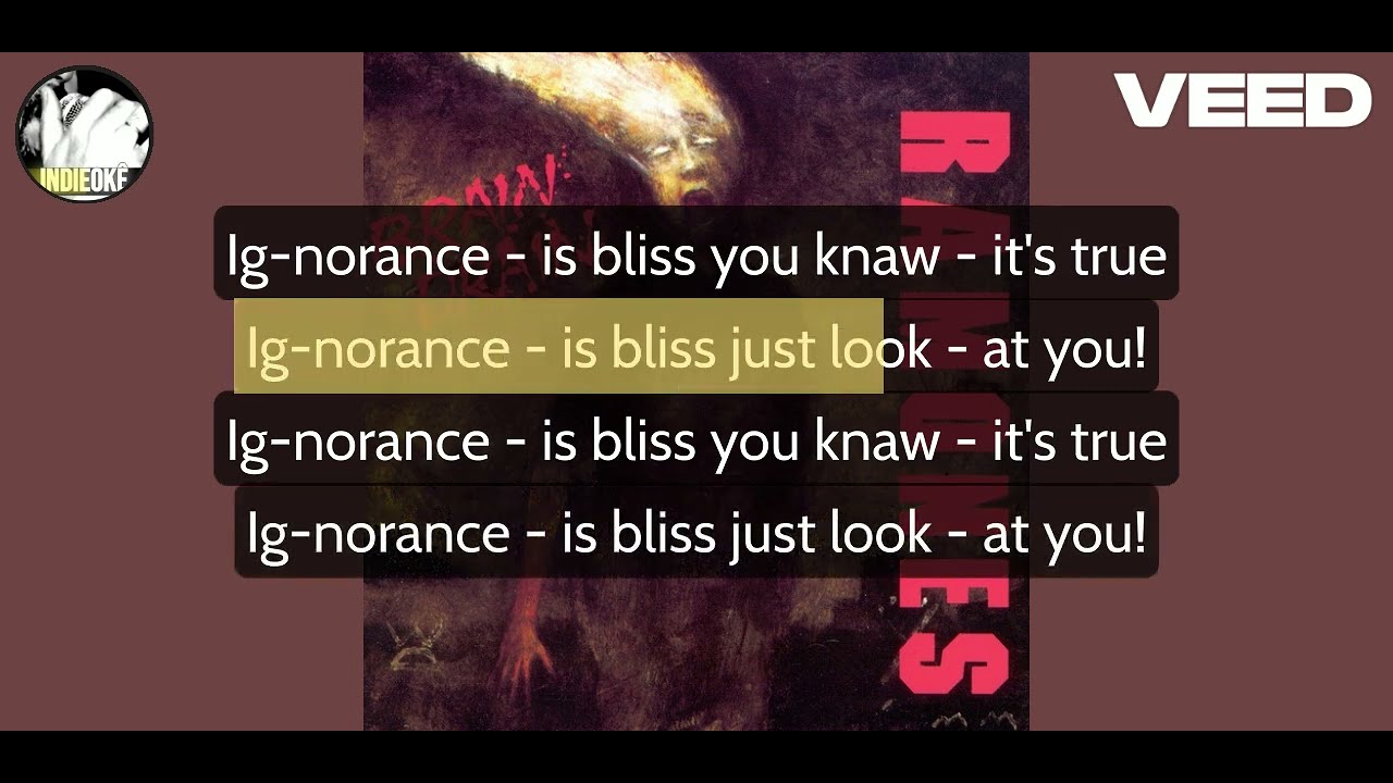 Ramones - Ignorance is Bliss [karaoke] - YouTube