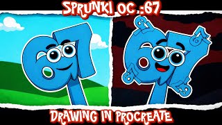 My Sprunki OC : 67 Meme Drawing in Procreate