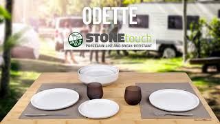 Brunner Odette Set Stoviglie Da Campeggio 6 In 1 | Stone Touch | Per 2 Persone | Bianco
