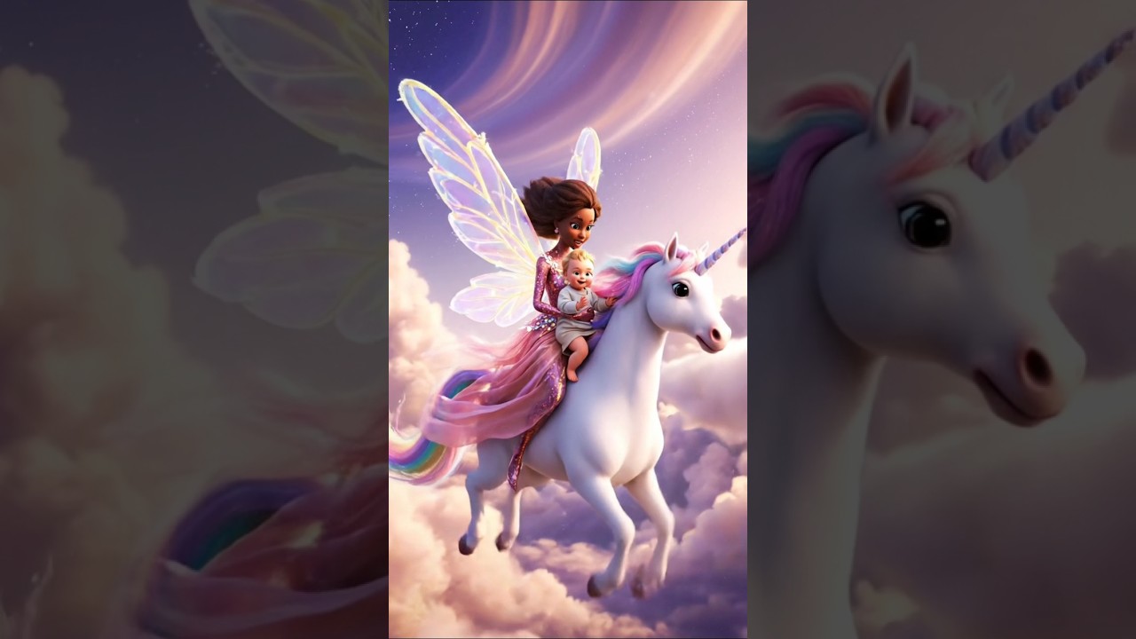 “Fairy Takes Baby on Unicorn! 🧚‍♀️🦄✨”
