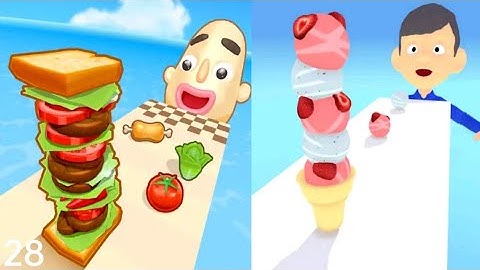 Sandwich Runner vs Ice Cream Run - Android iOS Mobile Gameplay Walkthrough Update 28.
