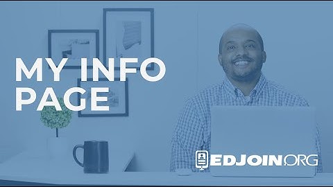 EDJOIN Application Process: My Info Page