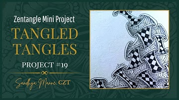 A Zentangle® Mini Project, with tangle HUGGINS, a tutorial TANGLED TANGLES #19