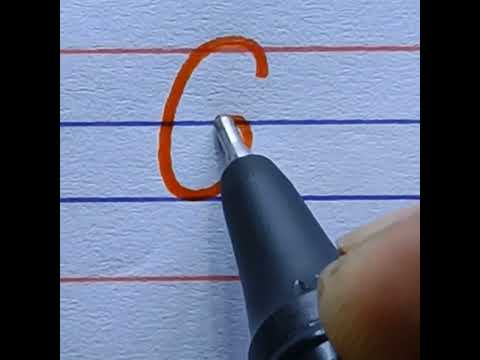 how to write G capital letter orange colour pen | handwriting | learn print capital handwriting