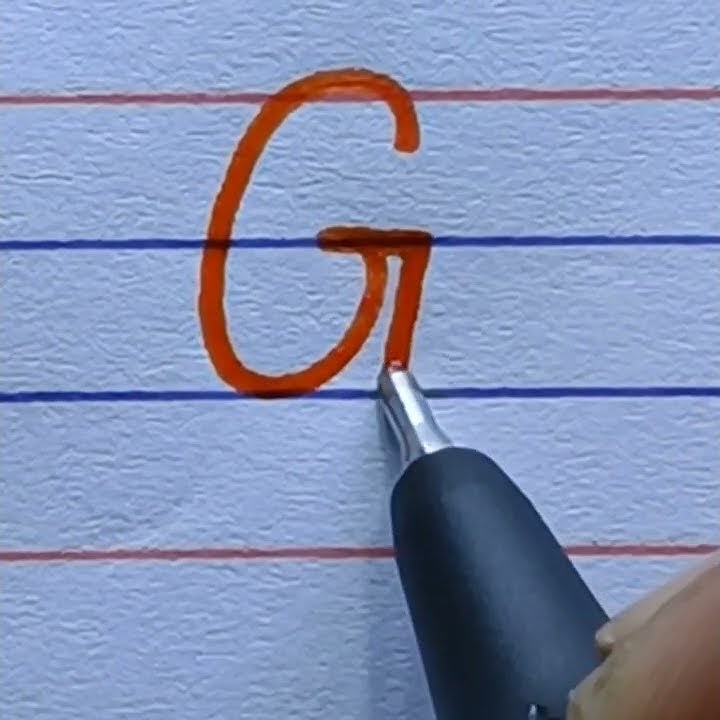 how to write G capital letter orange colour pen | handwriting | learn print capital handwriting