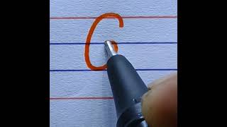 how to write G capital letter orange colour pen | handwriting | learn print capital handwriting