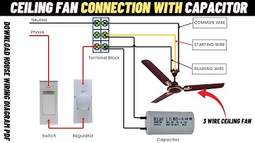 3 Wire Ceiling Fan Connection With Capacitor | Pankhe ka connection kaise karen