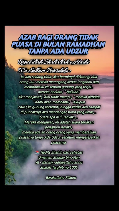 Azab Bagi Orang Yang Tidak Puasa Ramadhan Dengan Sengaja #kajianislam #dosa #doa #video #shorts