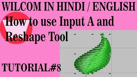 Wilcom In Hindi tutorial 8 how to use Input A and Reshape Tool