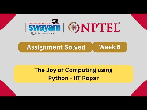 The Joy of Computing using Python Week 6 || Programming Answers || #nptel #nptel2025 #myswayam