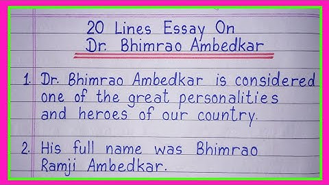 20 lines on Dr Bhimrao Ambedkar/Essay on Dr B.R. Ambedkar in english/dr br ambedkar essay in english