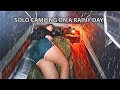 Solo overnight camping in the rain  relaxing in the tent with the satisfying sound of nature  asmr