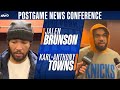 Jalen Brunson, Karl-Anthony Towns talk Knicks' fifth straight win after 133-120 victory over Memphis