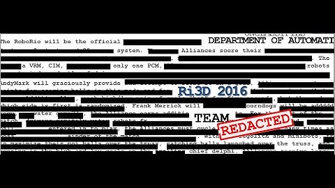 Ri3D 2016 Team REDACTED Introduction