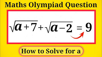 Math Olympiad | Nice Math Olympiad Algebra Question | How to Solve for a 