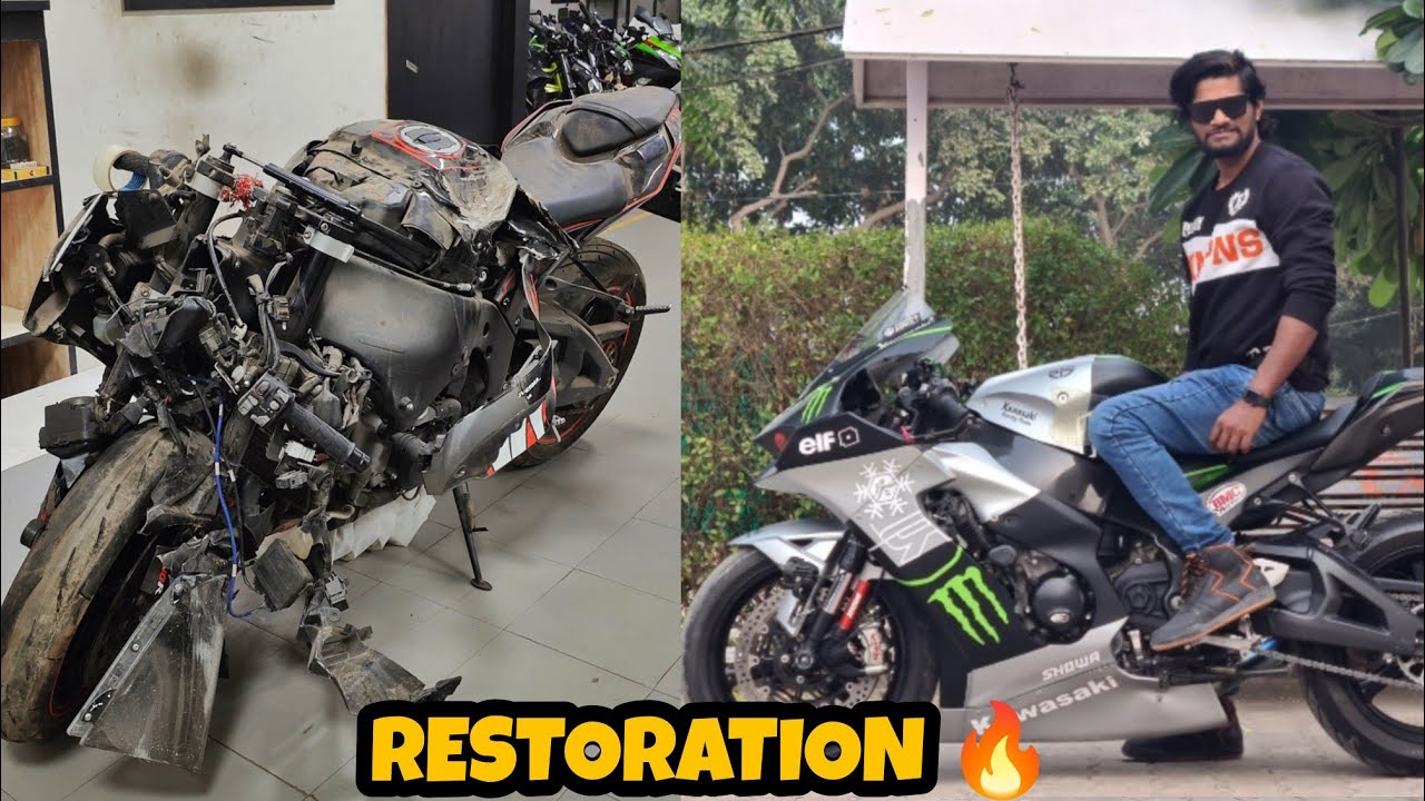 破損、 Destroyed Kawasaki Zx10R Restoration | Apni Pushpa❤️ - YouTube