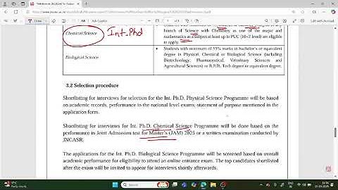 JNCASR  RESEARCH ADMISSIONS 2025