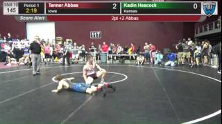 1057 Junior Men 145 Tanner Abbas Iowa vs Kadin Heacock Kansas 2074542013
