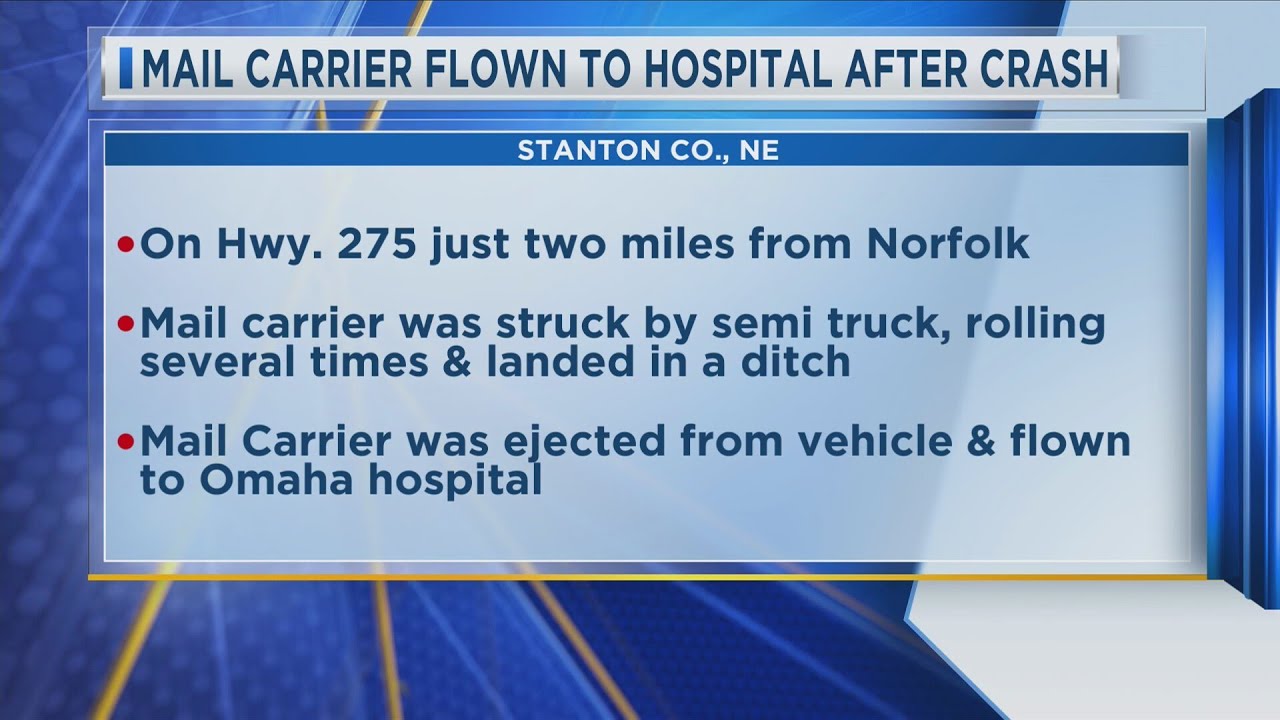 Mail Carrier Flown to Hospital after Crash - YouTube