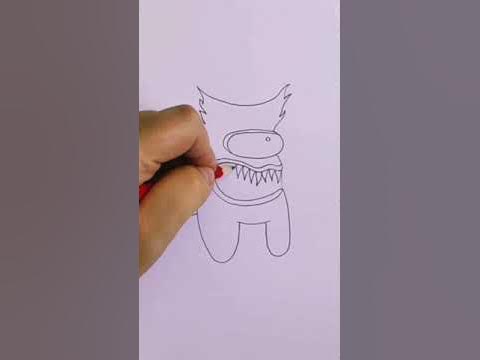 Как нарисовать Хаги Ваги Амонг Ас #shorts Хагги Вагги из Поппи Плейтайм ...