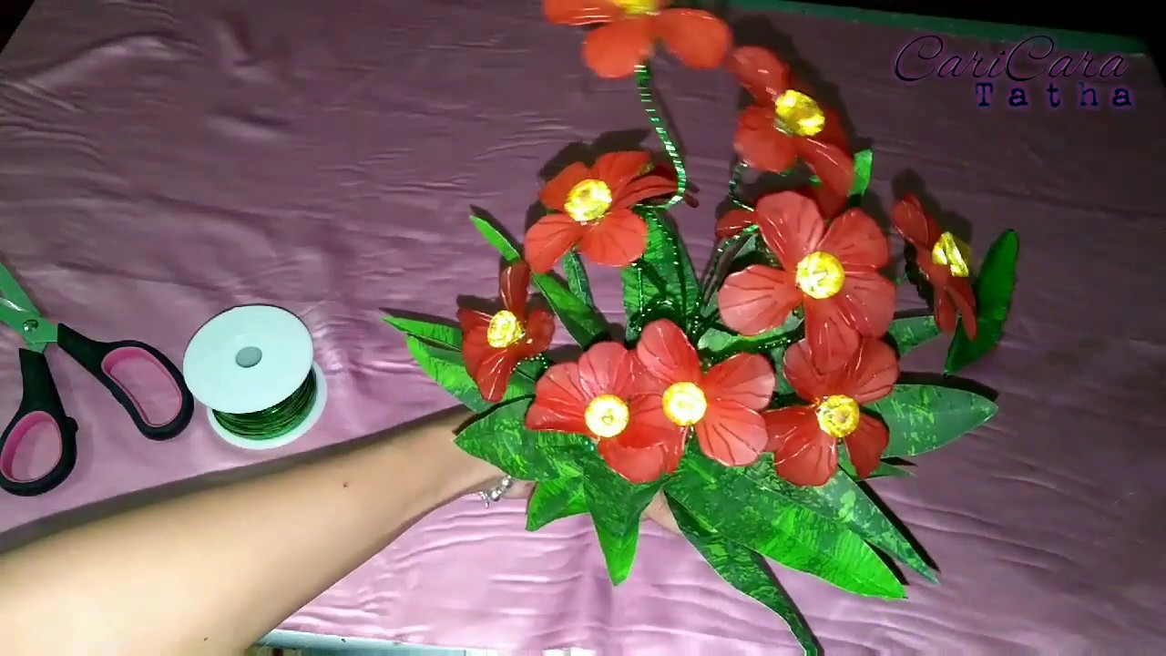 cara membuat bunga  anggrek dari  kantong kresek  YouTube