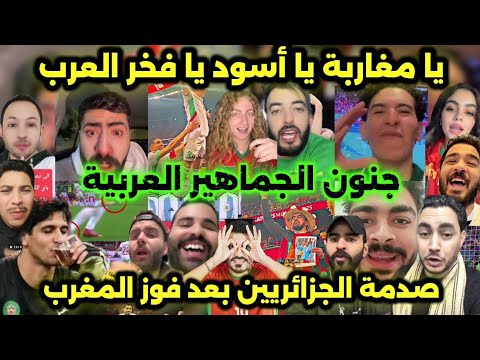 جنون الجماهير العربية بعد فوز المنتخب المغربي على الكاميرون و تأهل إلى نصف نهائي كأس افريقيا