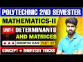 Diploma 2nd semester math class  unit 01  determinants  matrices  tbr academy