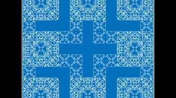 Sum of Neighbours Cellular Automaton, Modulo 8: Blue Squares