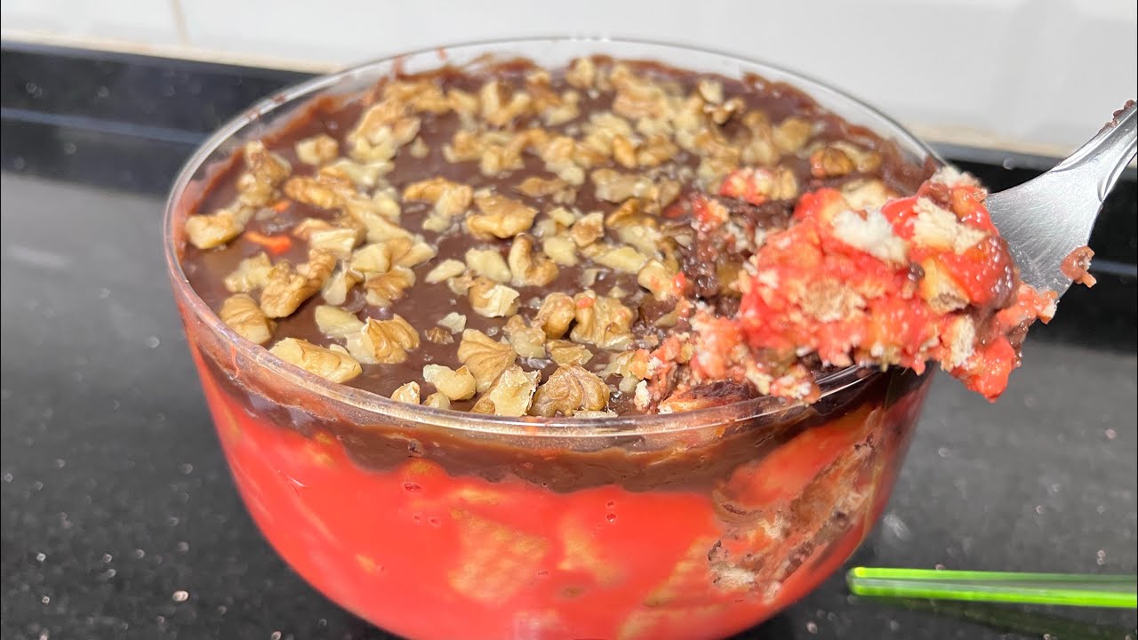 علبة جلي وشويه حليب ويه البسكت صار اطيب حلى