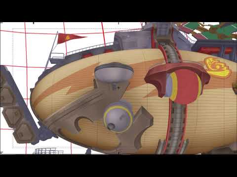 テレビアニメ『ポケットモンスター』CGメイキング、旋回し飛んでいくブレイブアサギ号