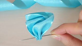 Amazing Ribbon Flower Work - Hand Embroidery Flowers Design - Sewing Hacks - Easy Flower Making