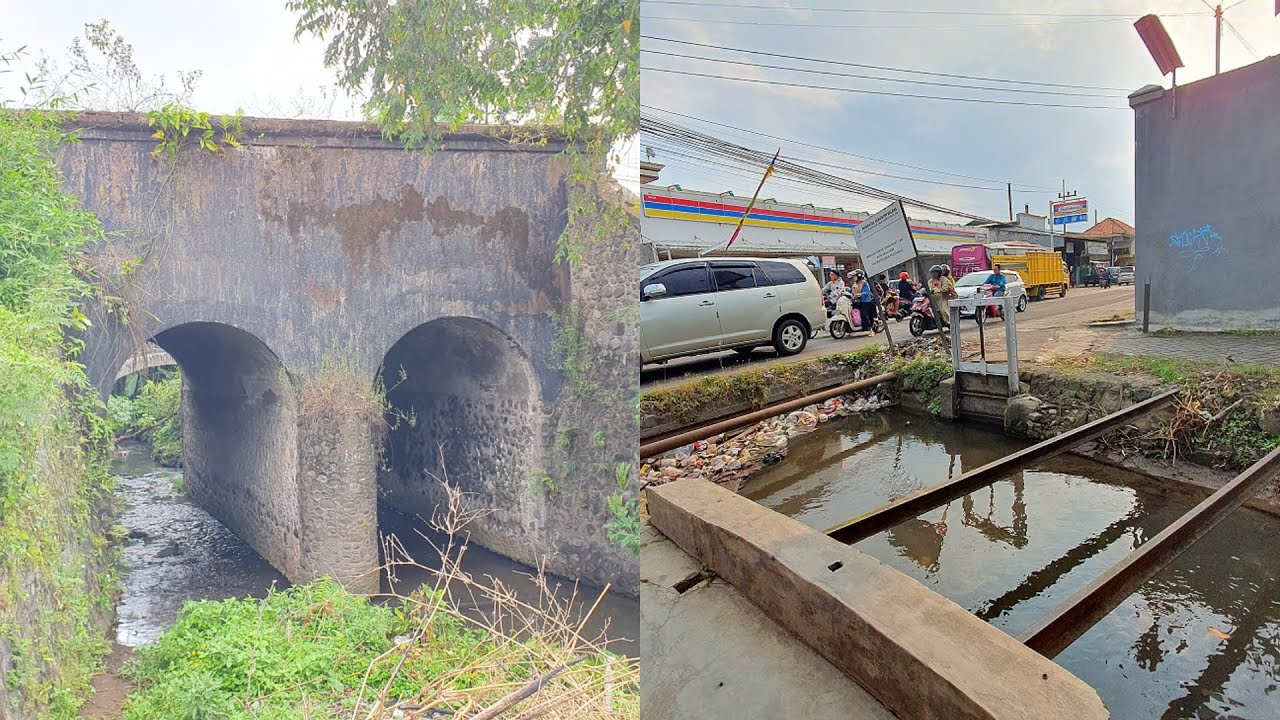 REL GANTUNG DIATAS SUNGAI & FONDASI JEMBATAN KA PALING LEBAR DI JALUR KA MLK - GONDANGLEGI - DAMPIT