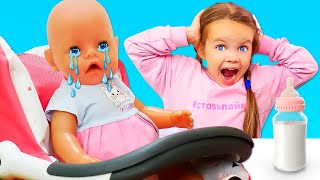 BABY BORN Oyuncak bebek ağlıyor! MAYA ve LİNA ile bebek bakma videoları izle
