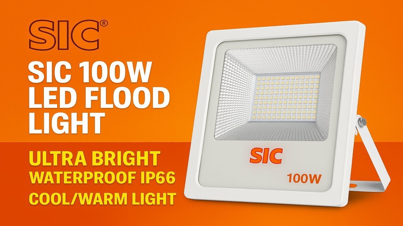 SIC 100W LED Flood Light – Ultra Bright Outdoor Light | IP66 Waterproof, 11000 Lumens, Real Power