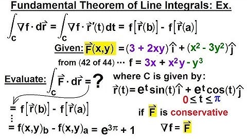 Calculus 3: Line Integrals (44 of 44) What is the Fundamental Theorem for Line Integrals? Ex. 2