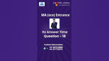Q-18 | CUET Quiz Answer Revealed! 🎯 Did You Get It Right | RSG Classes | MA Eco Entrance Preparation