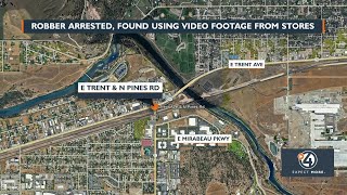 Spokane Valley robber arrested, found using video footage from stores
