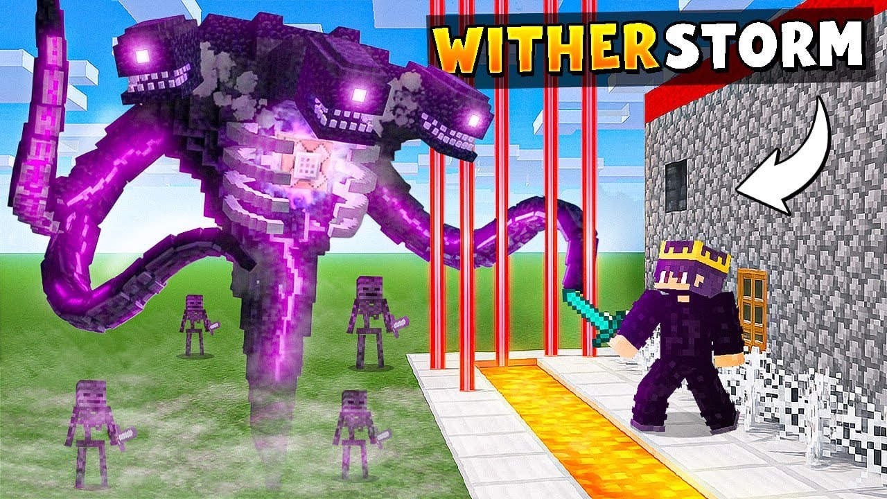 GIANT WITHER STORM vs SECURITY HOUSE in Minecraft!